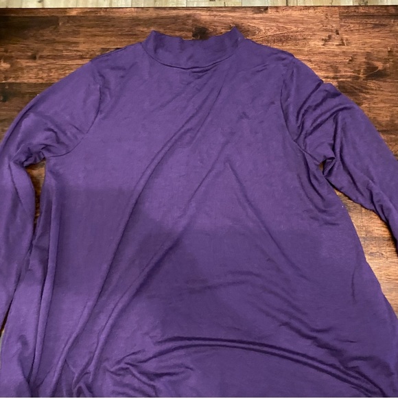 Womens plus size mock neck long sleeved casual dress with pockets - Picture 2 of 3